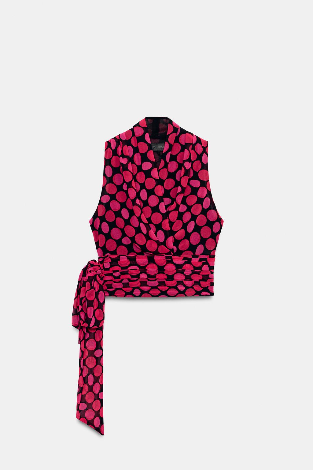 POLKA DOT TIE TOP - image 2