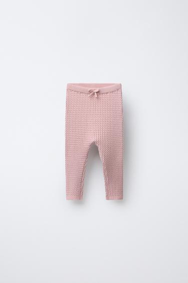 CABLE-KNIT LEGGINGS - Light pink by Zara