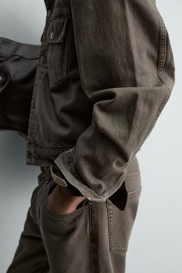 VESTE EN JEAN DÉLAVÉE - Vert gris de Zara - Image 6