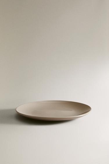 STONEWARE DINNER PLATE - Taupe grey by Zara - Image 1