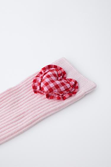 GINGHAM HEART SOCKS - Pink by Zara - Image 2