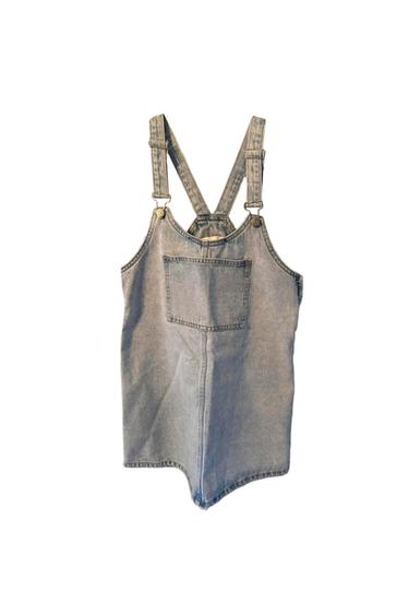 DENIM OVERALL MINI DRESS