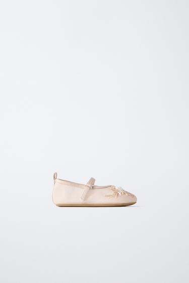 ORGANZA BALLET FLATS WITH FLOWERS - Pink by Zara - Image 0