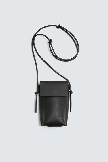 LEATHER CROSSBODY BAG - Black by Zara