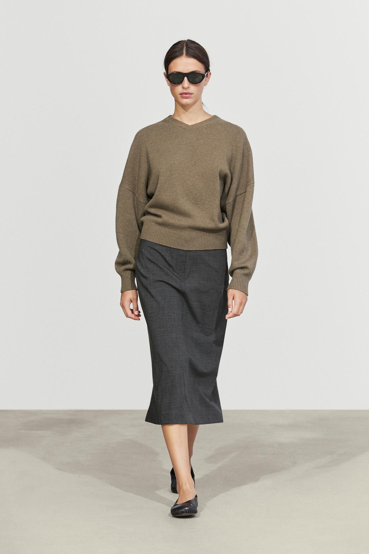 100% wool oversize knit sweater — Green