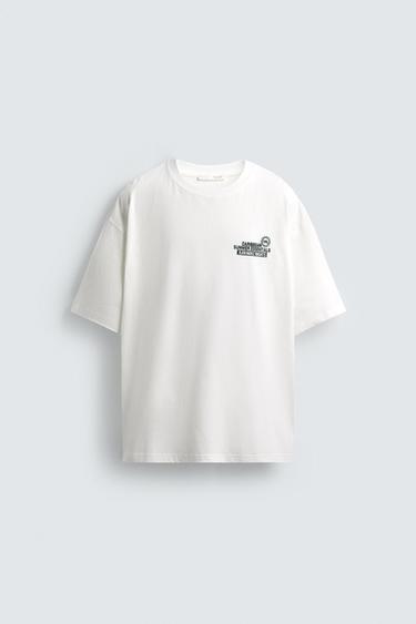 CAMISETA TEXTOS ESTAMPADOS - Blanco de Zara
