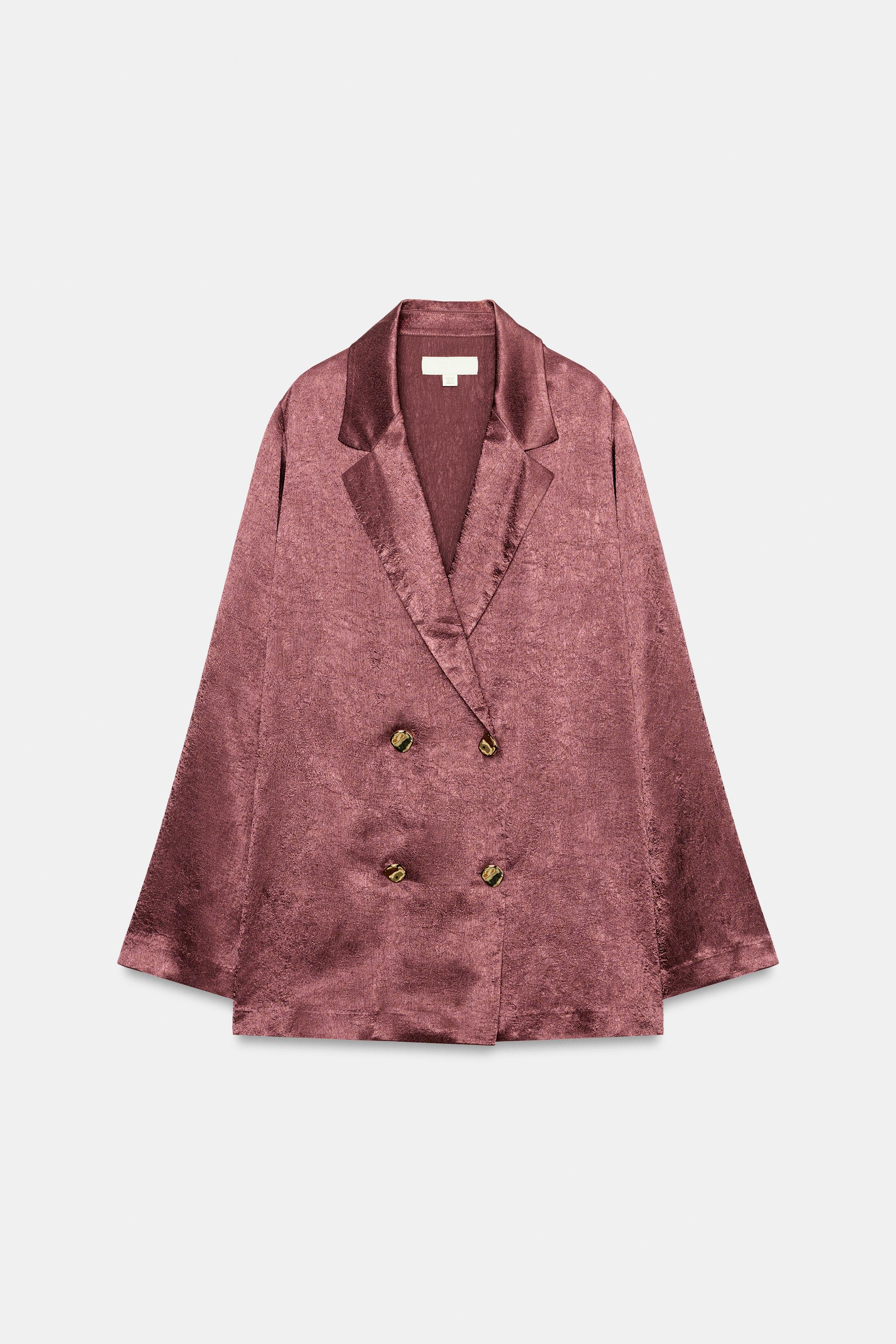 Женские пиджаки Zara WRINKLED EFFECT FLOWY BLAZER — фото 5
