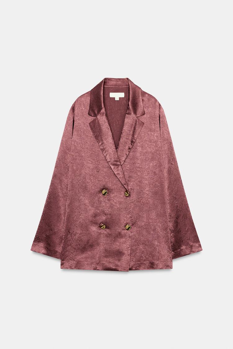Blazer fluido con textura arrugada 5