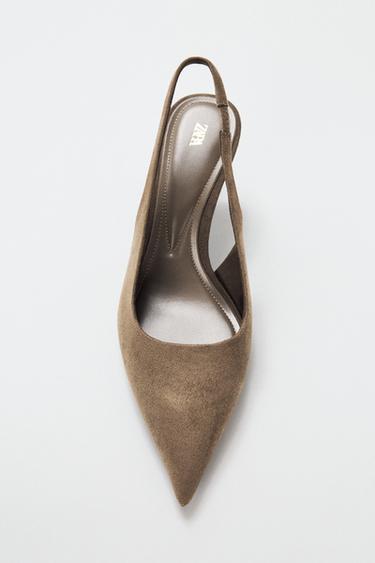 Zara SLINGBACK HEELS - Taupe Gray