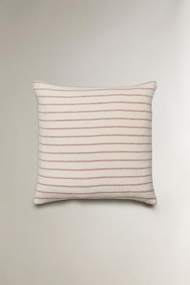 CHILDREN'S STRIPED MUSLIN CUSHION COVER - Red by Zara