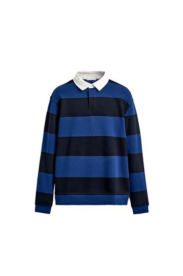 RUGBY SHIRT WITH CONTRAST COLLAR - blue/black by Zara