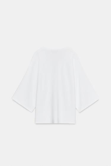 FLUID V-NECK KNIT JUMPER - White by Zara - Image 5