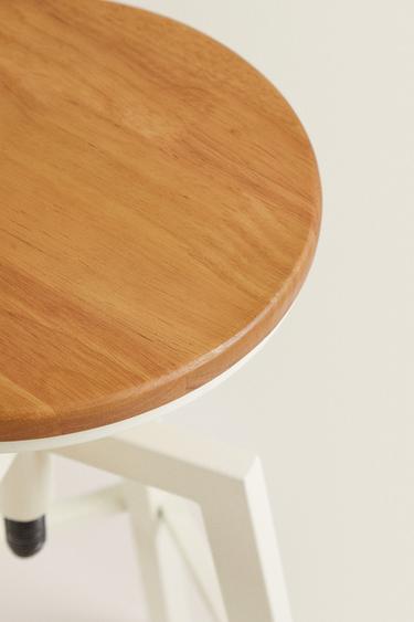 TABOURET DE BAR ROTATIF BOIS ET MÉTAL - Crème de Zara - Image 2