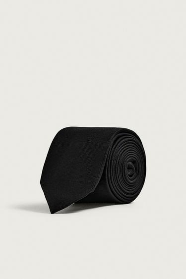 GRAVATA SLIM FIT 100% SEDA - Preto da Zara