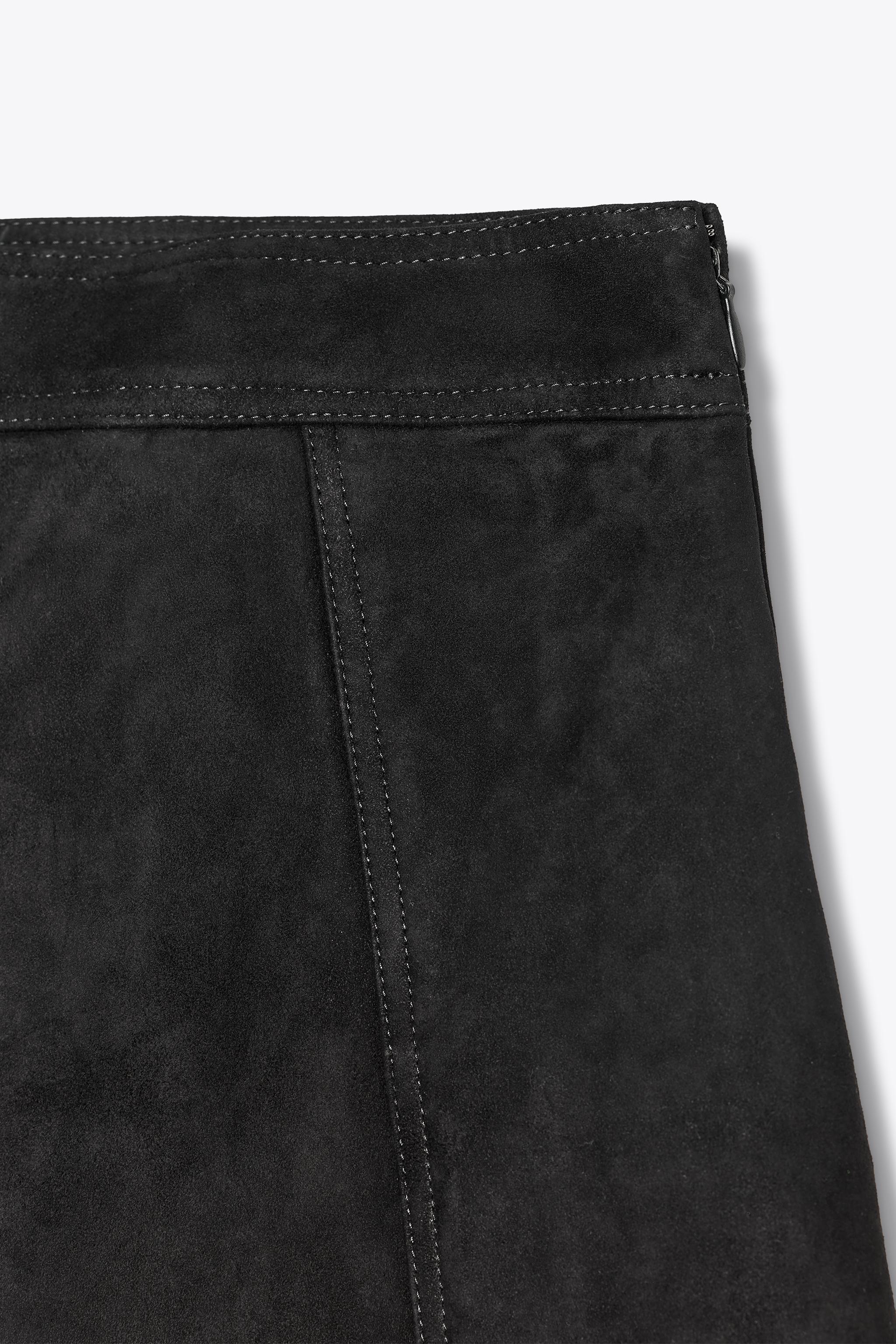 JUPE TRAPÈZE EN CUIR DAIM ZW COLLECTION LIMITED EDITION