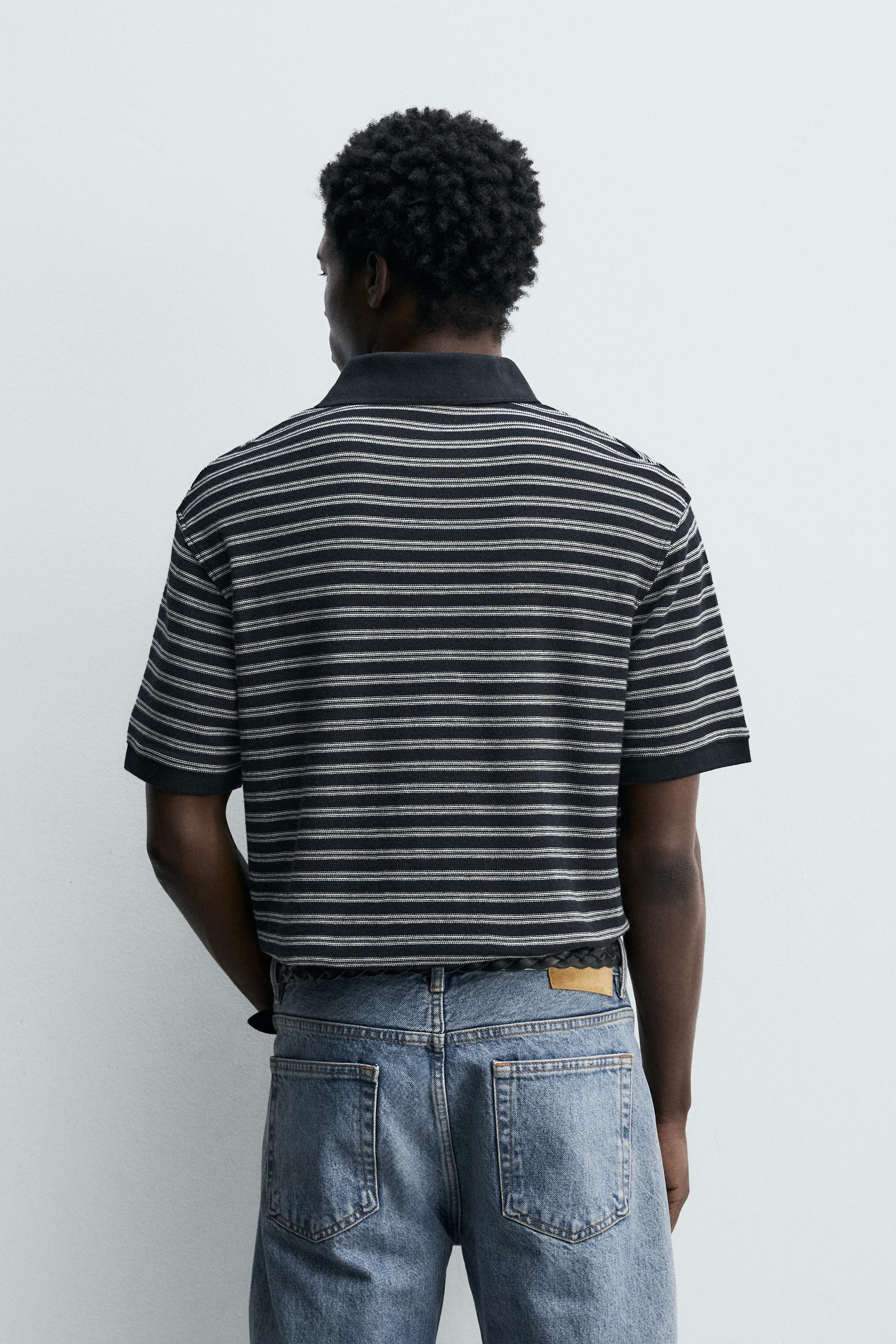 POLO REGULAR FIT JACQUARD À RAYURES