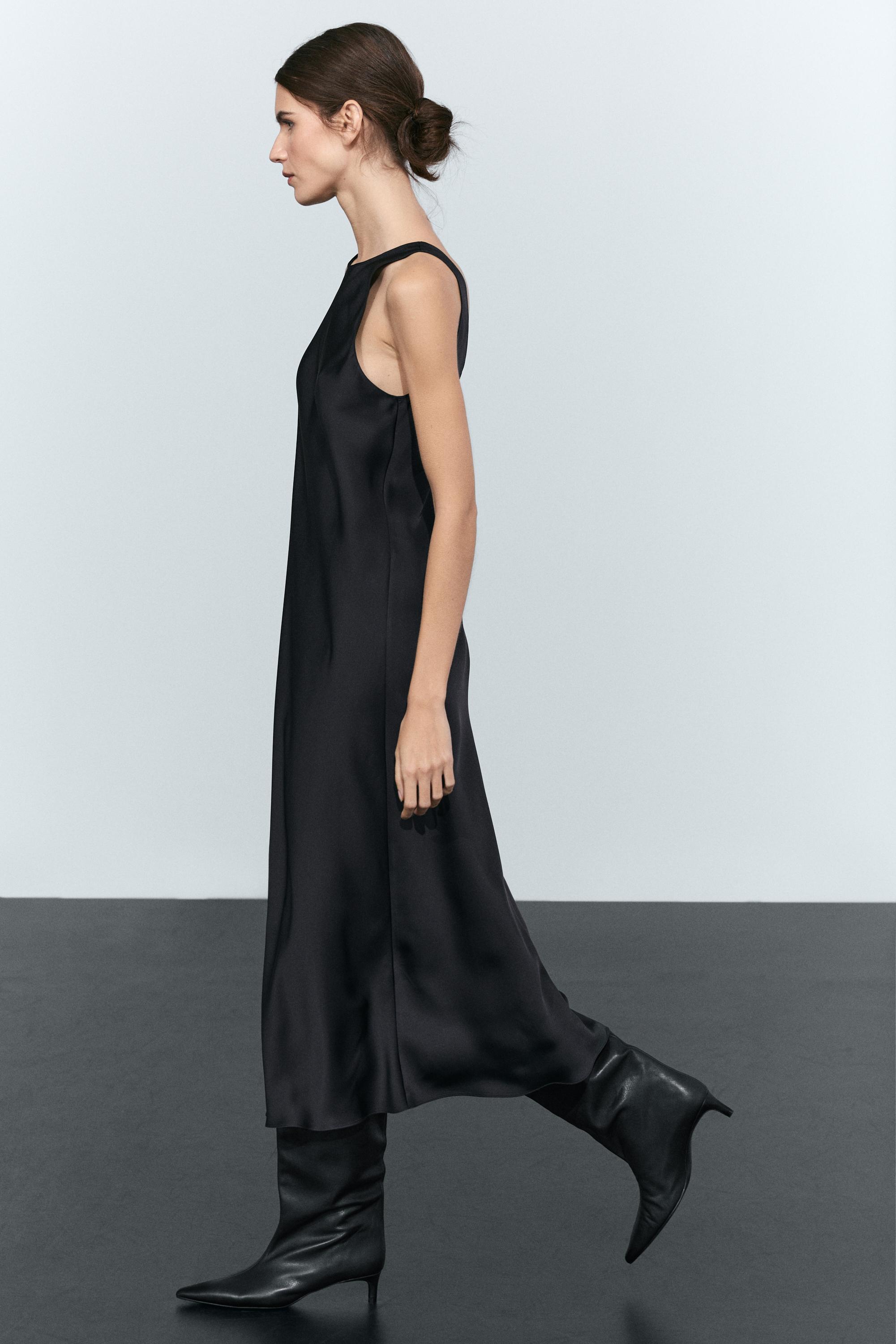Robe midi satiné