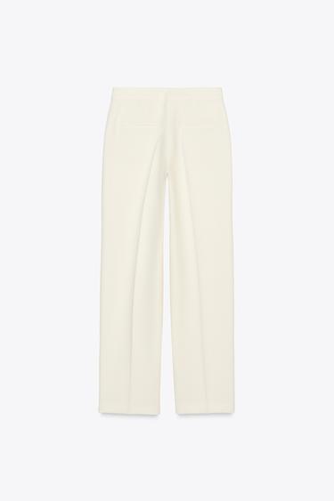 STRAIGHT FIT TROUSERS - Oyster-white by Zara - Image 7