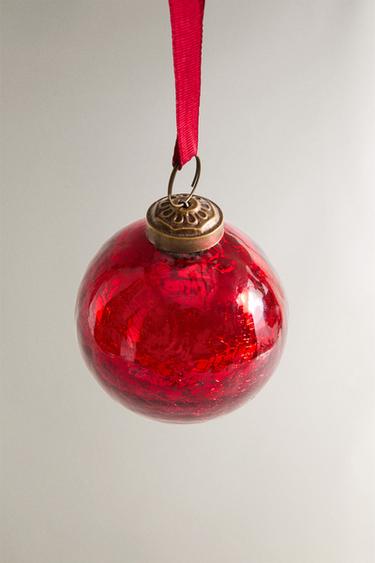 RED CHRISTMAS TREE BAUBLE - Red by Zara - Image 1