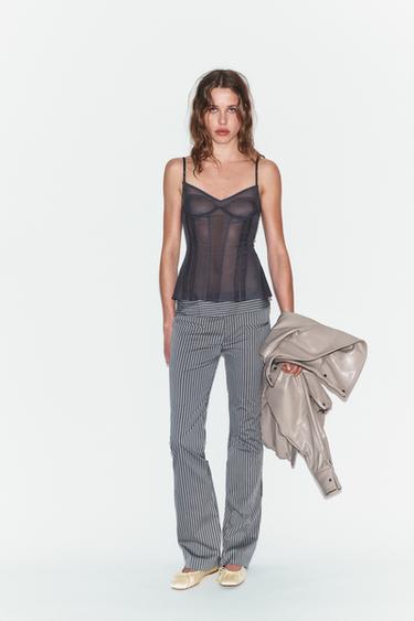 TULLE CAMISOLE TOP - Blue / Grey by Zara