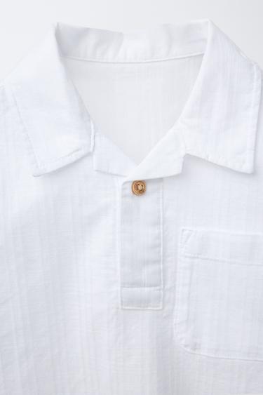 TEXTURED POLO SHIRT - Ecru by Zara - Image 2