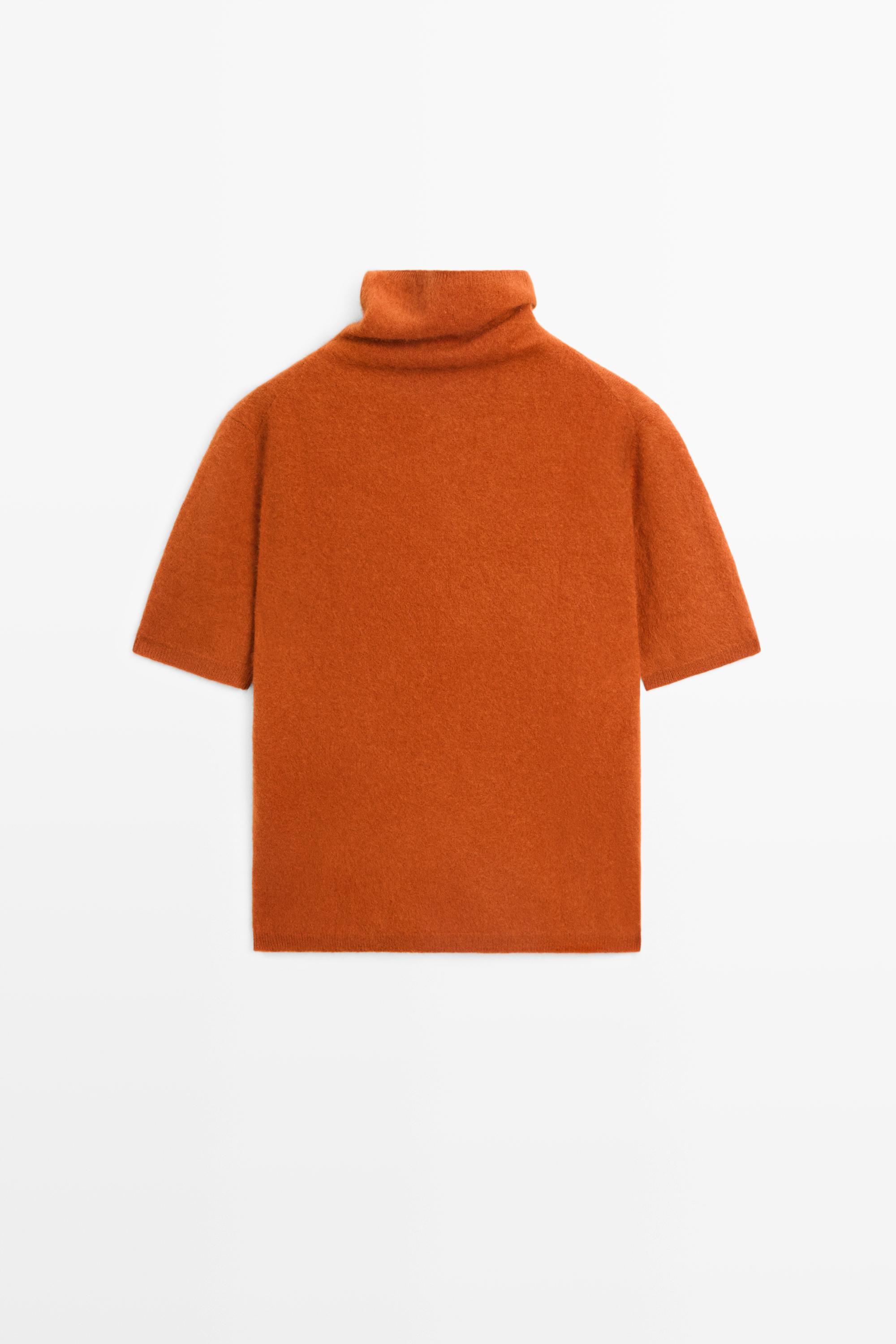 100% wool short-sleeve knit sweater