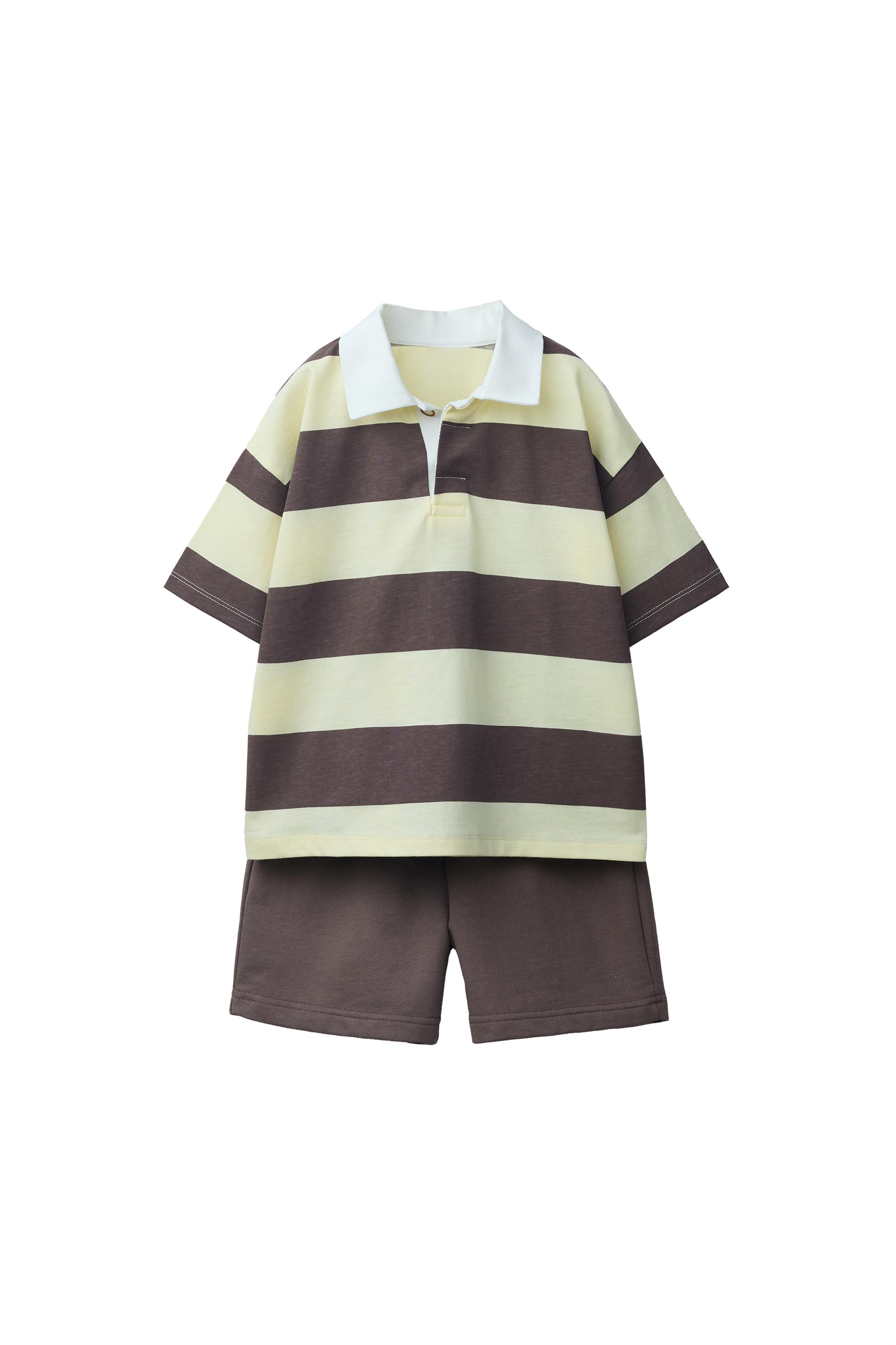 ストライプポロシャツ＆バミューダセット - イエロー | ZARA Japan / 日本