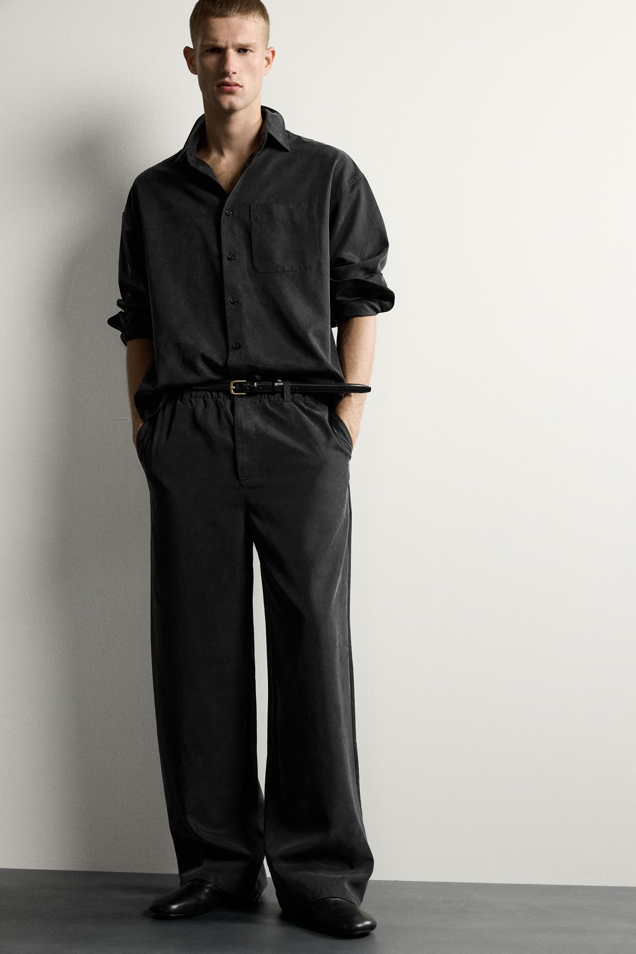 Zara RELAXED FIT DÖKÜMLÜ PANTOLON görsel 5
