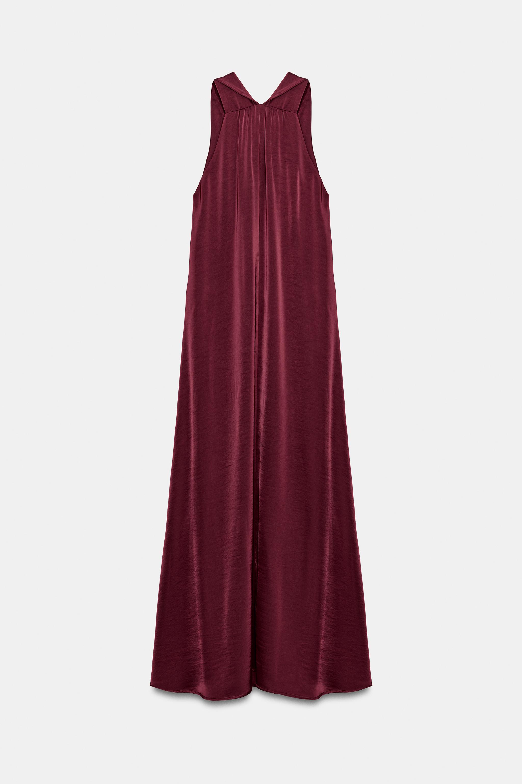 Женские платья Zara SATIN MAXI DRESS — фото 10