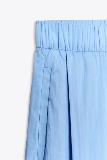 PANTALON POPELINE PINCES ZW COLLECTION - Bleu de Zara - Image 7