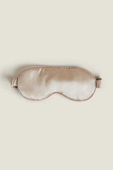 100% MULBERRY SILK EYE MASK - Brown / Taupe by Zara