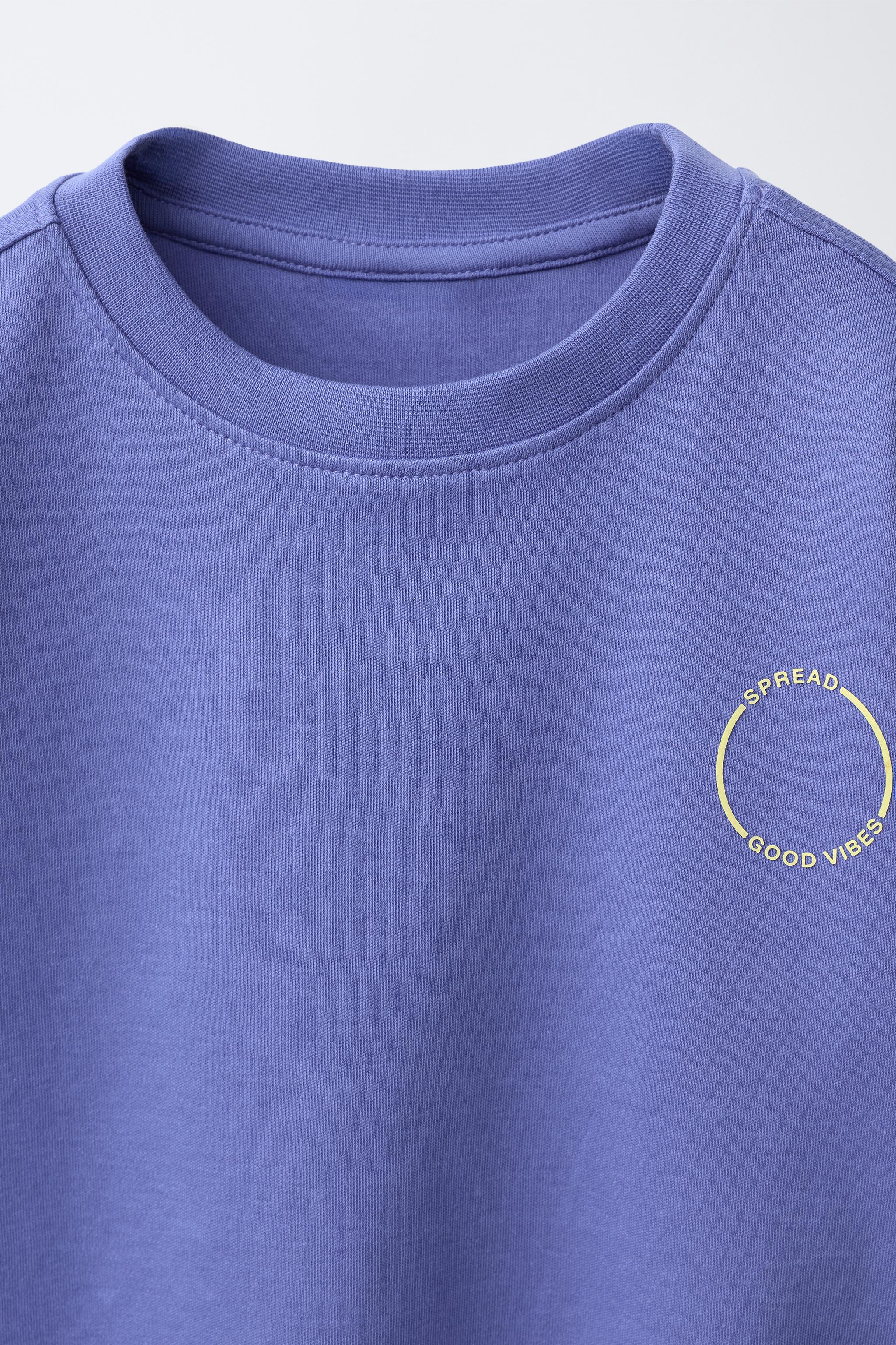 Детские футболки Zara INTERLOCK TEXT T-SHIRT — фото 4
