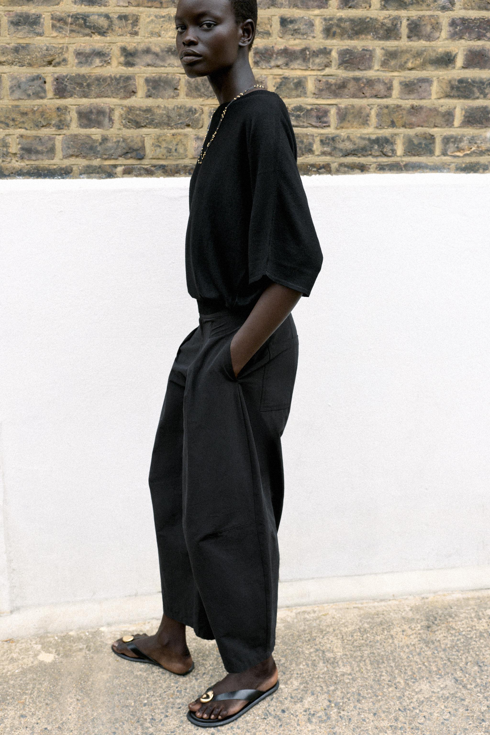 PANTALON BARREL EN POPELINE