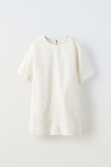 ДЖИНСОВОЕ ПЛАТЬЕ TRUE NEUTRALS — ЭКРЮ от Zara — изображение 0
