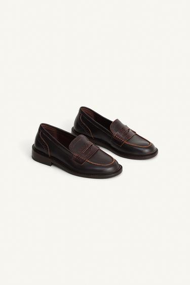 MOCASÍN PIEL LIMITED EDITION - Marrón de Zara
