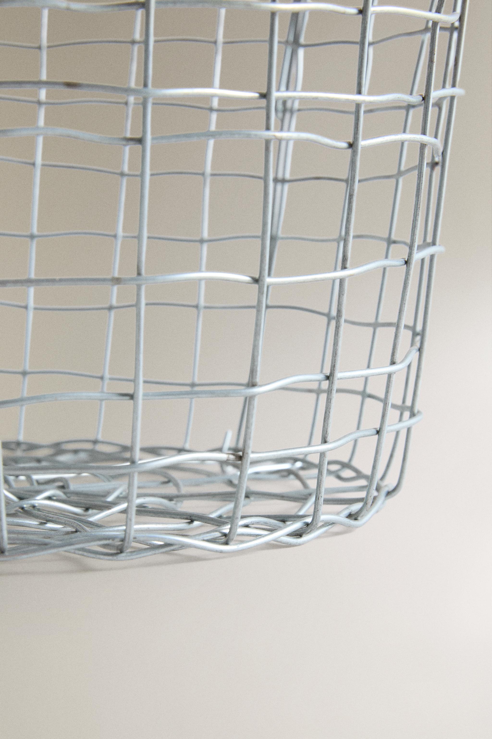 IRON AND RATTAN BASKET