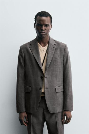 CHECK SUIT BLAZER - brown vigore by Zara