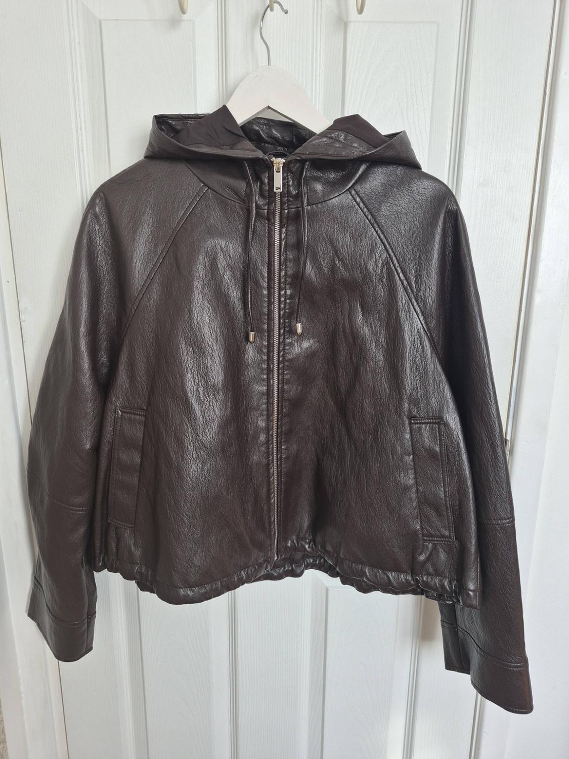 FAUX LEATHER HOODED JACKET - Image 3