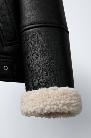 DOUBLE-FACED BIKER JACKET - Black / Ecru by Zara - Image 5
