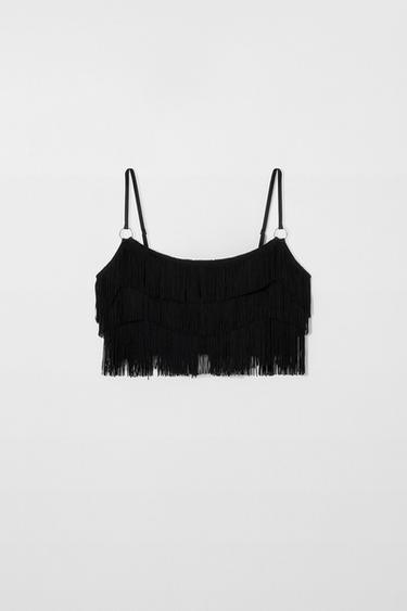 HAUT DE BIKINI À FRANGES KATE MOSS X ZARA - Noir de Zara - Image 1