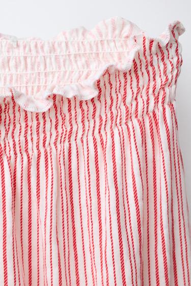 PANTALON DE JOGGING À RAYURES - Écru / Rouge de Zara - Image 2