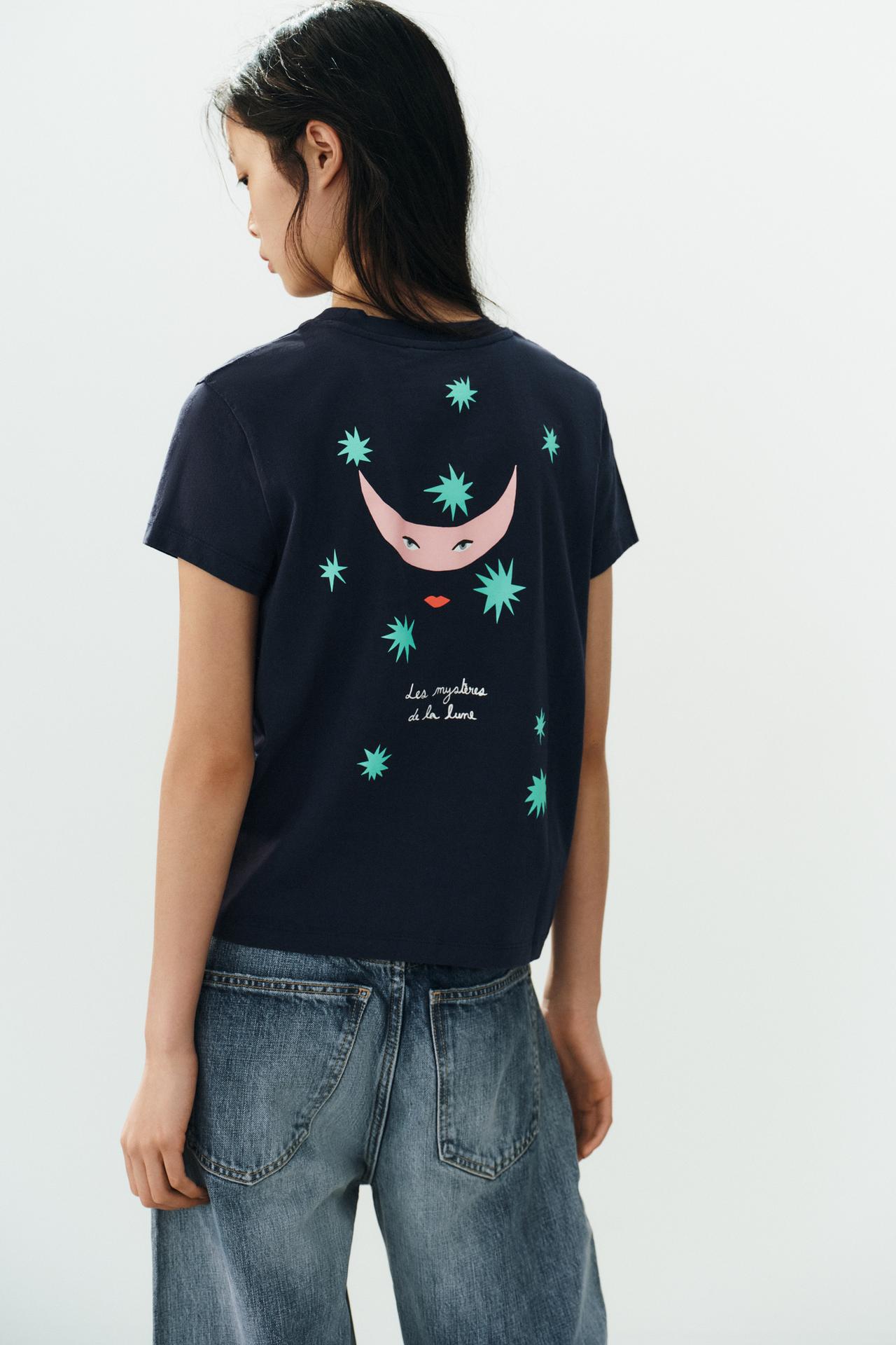 ISABELLE FELIU PRINTED T-SHIRT — Blue