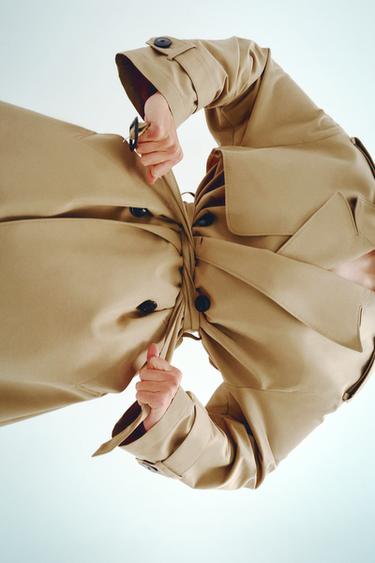 TRENCH CROISÉ LONG CEINTURE - Camel clair de Zara - Image 2