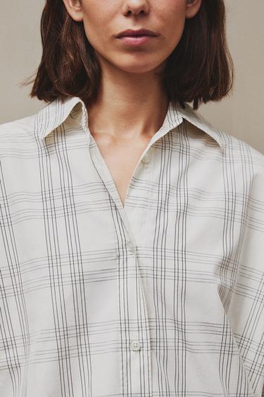 LONG STRIPED SHIRT - Ecru by Zara - Image 5