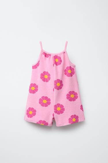 PRINTED TOWELLING JUMPSUIT - Pink by Zara