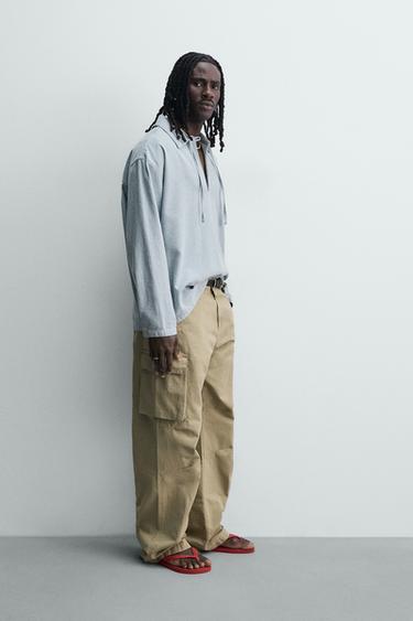 CHEMISE POLO EN DENIM LÉGER - Bleu ciel de Zara - Image 3