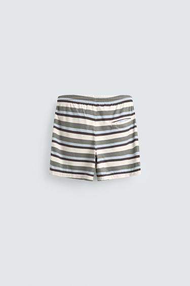 STRIPED MID-LENGTH SWIMMING TRUNKS - Multicoloured by Zara - Image 6
