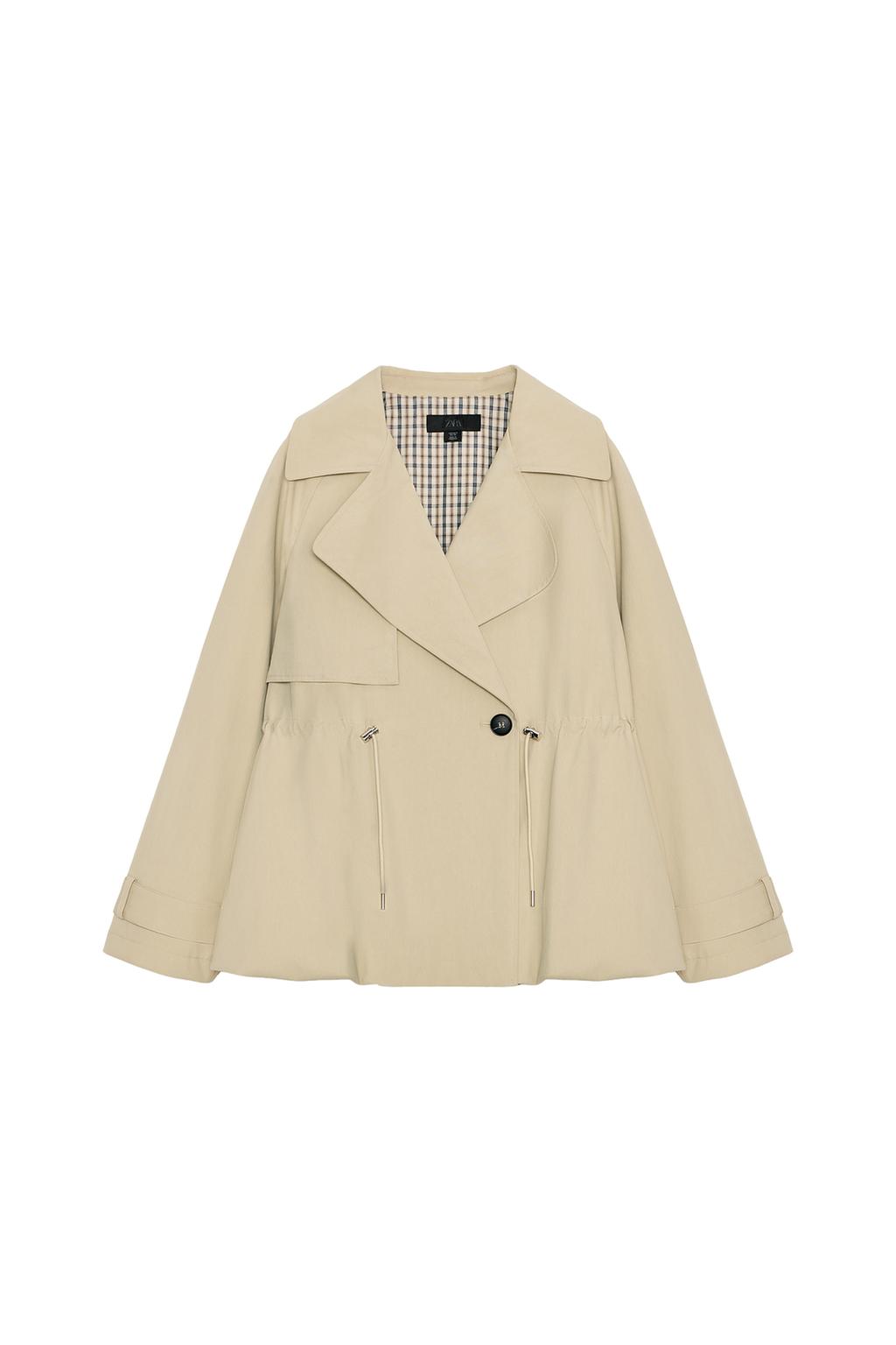 ADJUSTABLE WAIST CROPPED TRENCH COAT - image 3