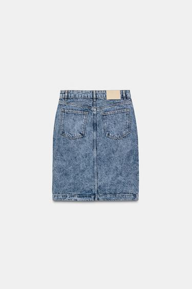 ZW COLLECTION DENIM MIDI SKIRT - Light blue by Zara - Image 7