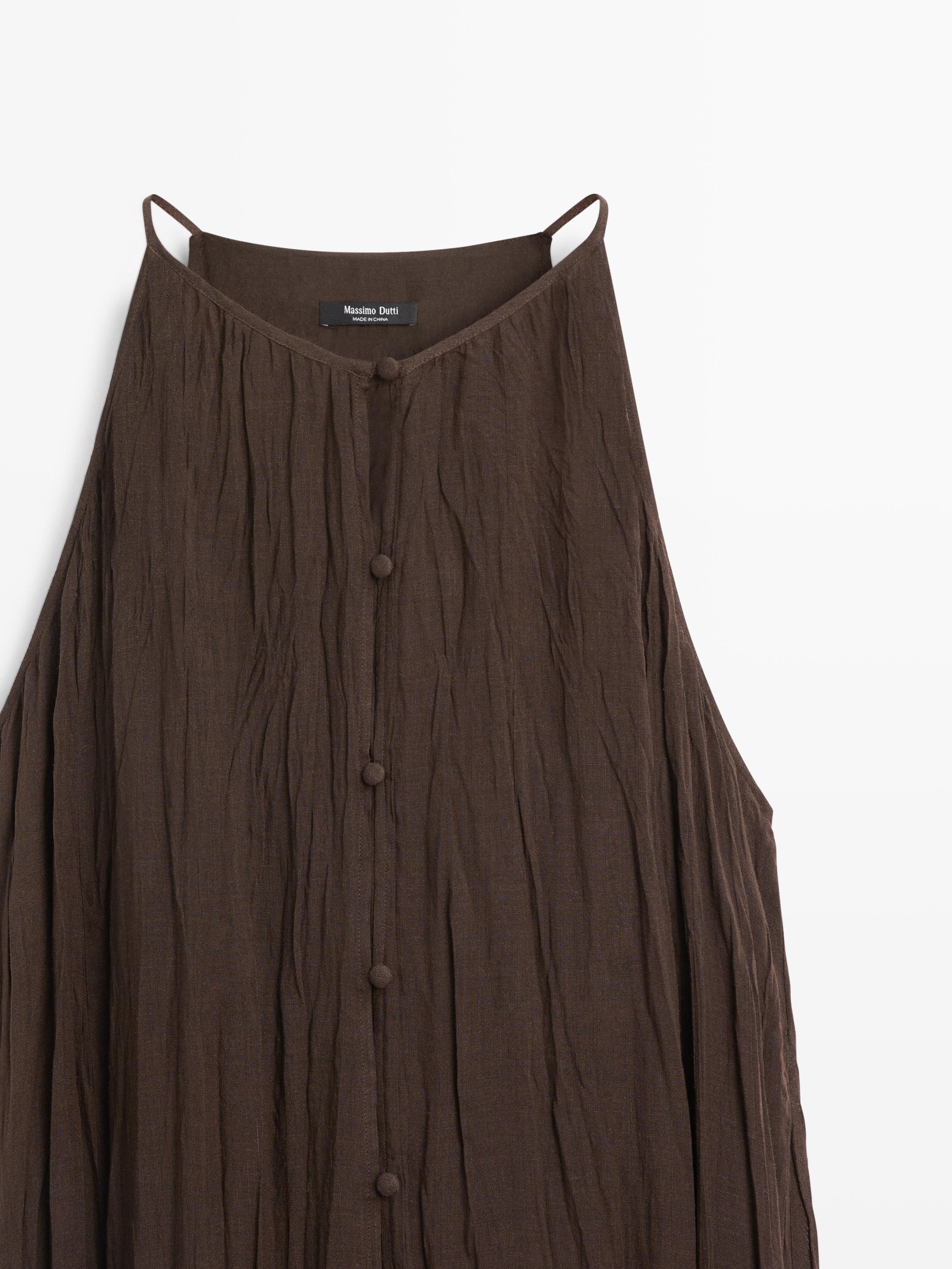 Flowing midi dress with button details